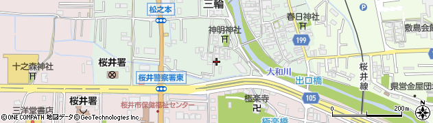 奈良県桜井市三輪92周辺の地図
