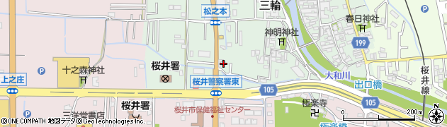 奈良県桜井市三輪74周辺の地図