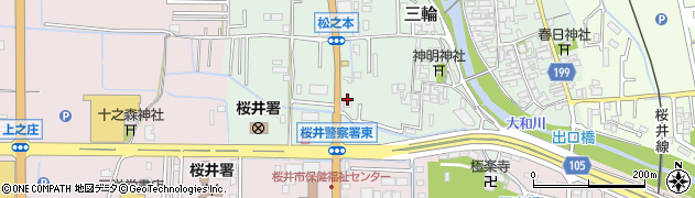奈良県桜井市三輪73周辺の地図