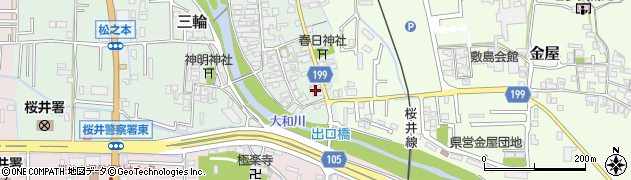 奈良県桜井市三輪443周辺の地図