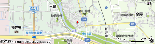 奈良県桜井市三輪448周辺の地図