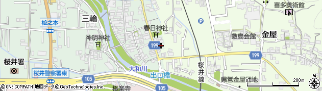 奈良県桜井市三輪435周辺の地図