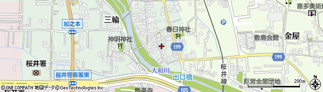 奈良県桜井市三輪455周辺の地図