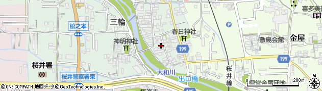 奈良県桜井市三輪223周辺の地図