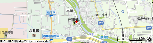 奈良県桜井市三輪11周辺の地図