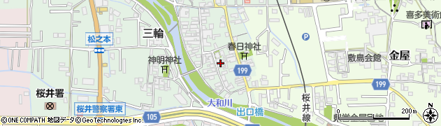 奈良県桜井市三輪457周辺の地図