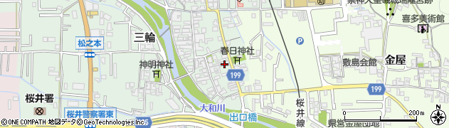 奈良県桜井市三輪458周辺の地図