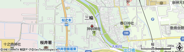 奈良県桜井市三輪172周辺の地図