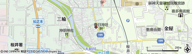 奈良県桜井市三輪461周辺の地図