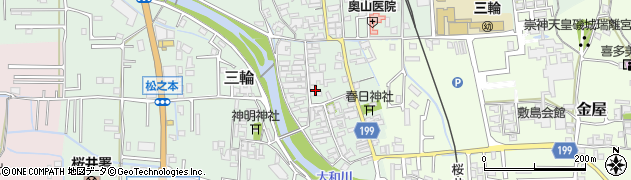 奈良県桜井市三輪212周辺の地図