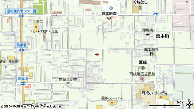 〒634-0007 奈良県橿原市葛本町の地図