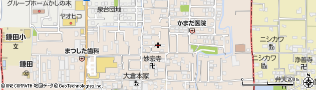 奈良県香芝市鎌田431周辺の地図