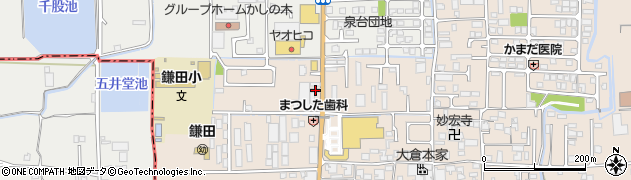 奈良県香芝市鎌田389周辺の地図