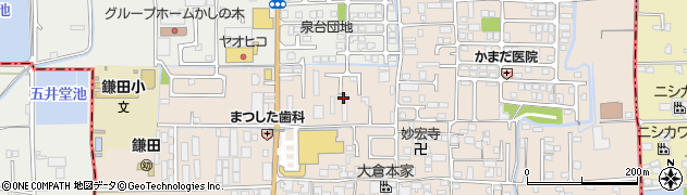 奈良県香芝市鎌田414周辺の地図