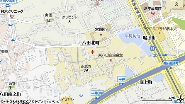 〒599-8275 大阪府堺市中区東八田の地図