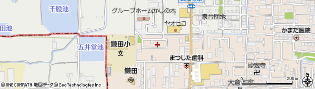 奈良県香芝市鎌田373-23周辺の地図