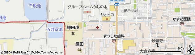 奈良県香芝市鎌田373-24周辺の地図