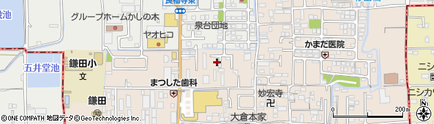 奈良県香芝市鎌田423周辺の地図