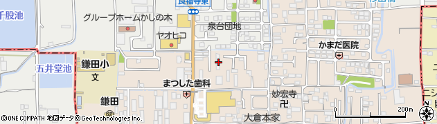 奈良県香芝市鎌田422周辺の地図