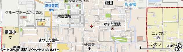 奈良県香芝市鎌田437周辺の地図