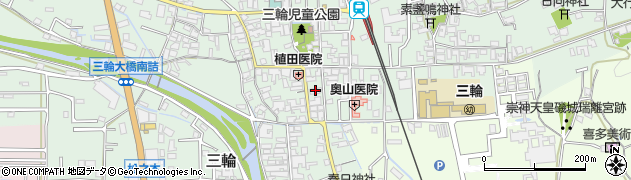 奈良県桜井市三輪490周辺の地図