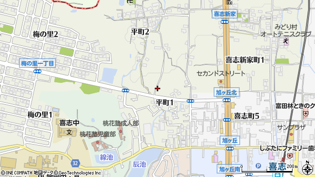 〒584-0002 大阪府富田林市平町の地図