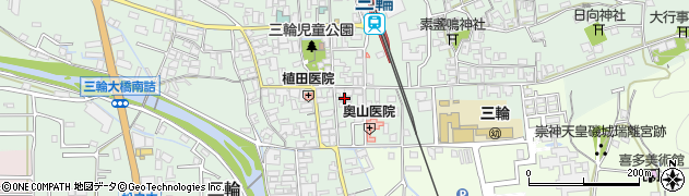 奈良県桜井市三輪408周辺の地図
