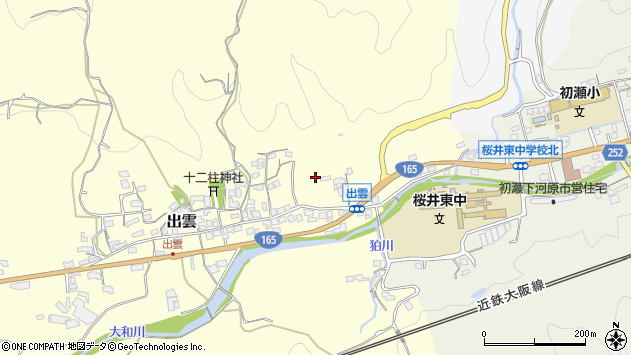〒633-0122 奈良県桜井市出雲の地図