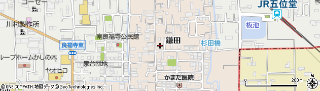 奈良県香芝市鎌田530-10周辺の地図