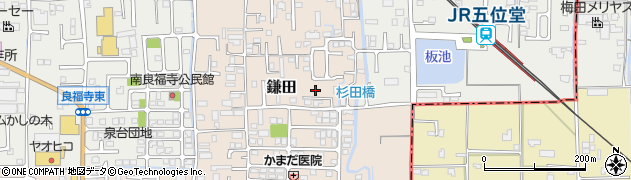奈良県香芝市鎌田547周辺の地図