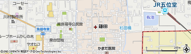 奈良県香芝市鎌田530周辺の地図