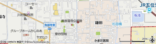奈良県香芝市鎌田497周辺の地図