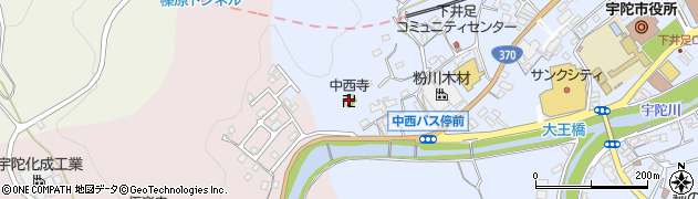 中西寺周辺の地図