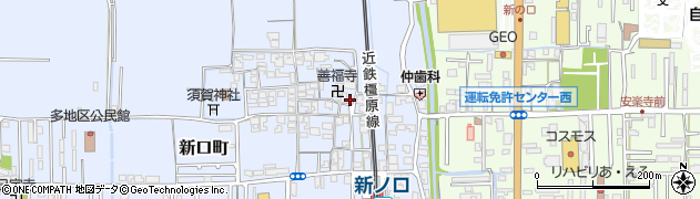奈良県橿原市新口町455周辺の地図