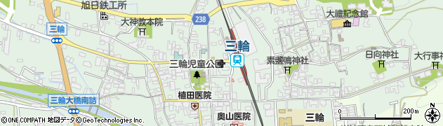 奈良県桜井市三輪361周辺の地図