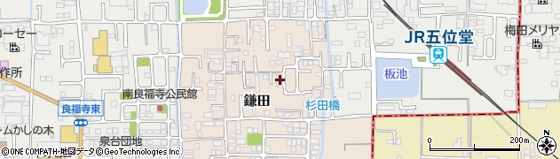 奈良県香芝市鎌田552周辺の地図