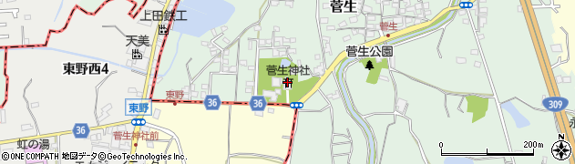 菅生神社周辺の地図