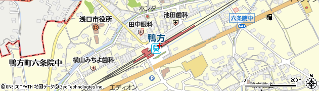 鴨方駅周辺の地図