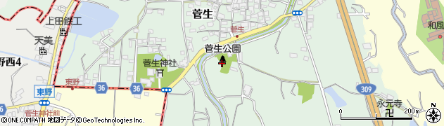 菅生公園周辺の地図