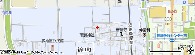 奈良県橿原市新口町413周辺の地図