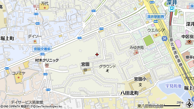 〒599-8274 大阪府堺市中区宮園町の地図