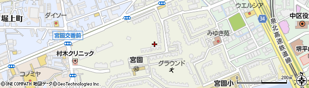 大阪府堺市中区宮園町周辺の地図