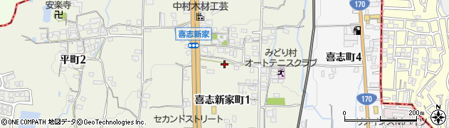 大阪府富田林市喜志新家町周辺の地図