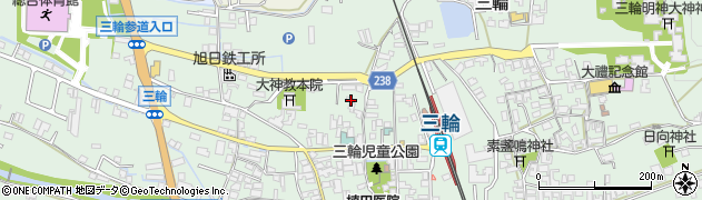 奈良県桜井市三輪1205周辺の地図