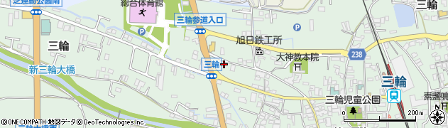 奈良県桜井市三輪1169周辺の地図