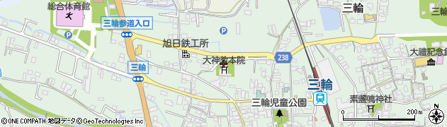 奈良県桜井市三輪1197周辺の地図