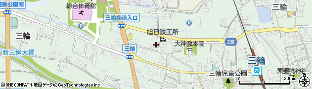 奈良県桜井市三輪1176周辺の地図