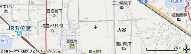 奈良県大和高田市大谷周辺の地図