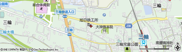 奈良県桜井市三輪1187周辺の地図