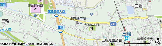 奈良県桜井市三輪1186周辺の地図